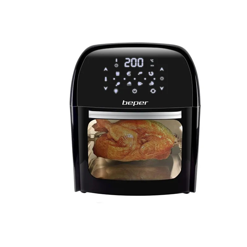 Beper friggitrice ad aria calda multifunzione da 12 L, con tostapane, forno, girarrosto ed essiccatore