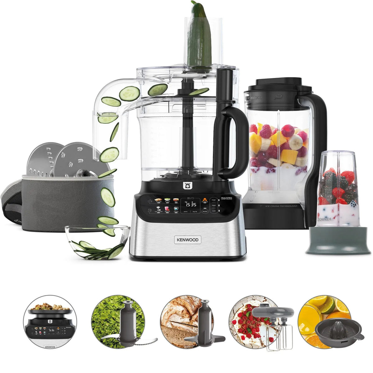 Kenwood robot da cucina, FDM73.850SS 1000W 3L finitura grigia con Bilance Incorporate