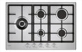 CANDY piano cottura a gas, CHG7WL4WTX 74,5 cm-acciaio inossidabile