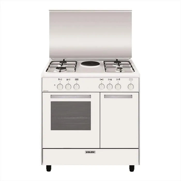 Glem Gas, Cucina a gas ed elettrica AR856EX Classe A, colore bianco
