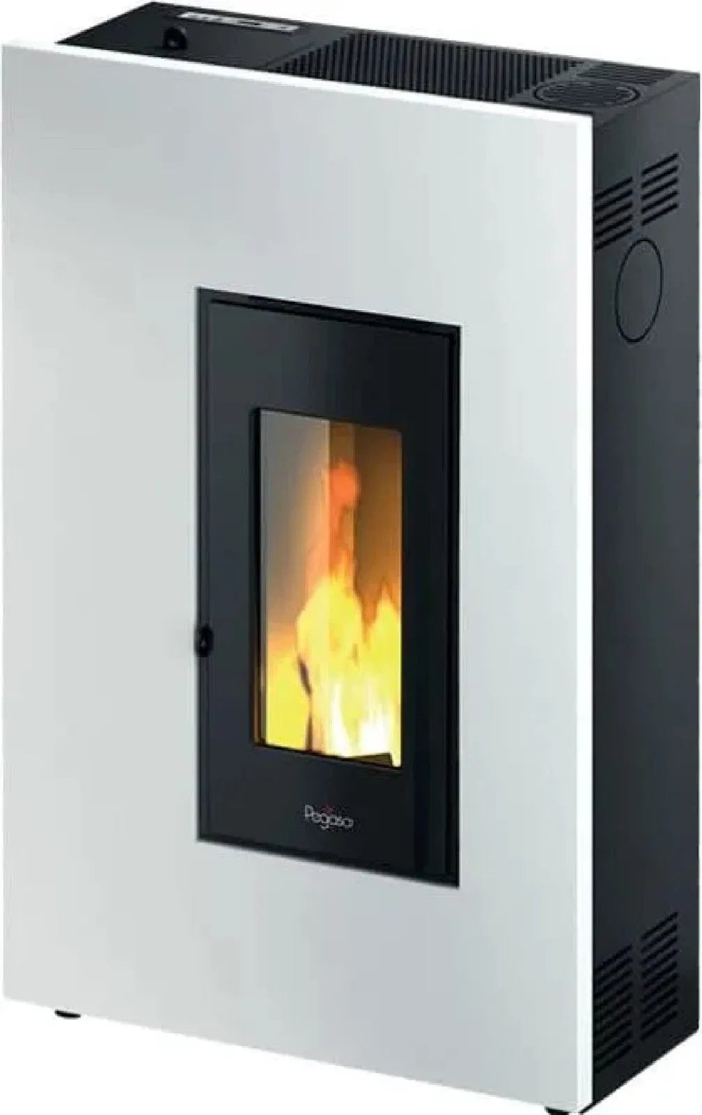 stufa a pellet, Madison 5 Slim finitura bianca 5 kW Salvaspazio Rivestimento Acciaio, Pegaso