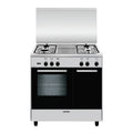 Glem Gas forno, AR854GI Cucina 4 zone di cottura Gas 49L Titanio 80x50x95cm Facile da Pulire