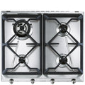 Smeg piano cottura a gas, SRV564GH3 60 cm 4 zone di cottura acciaio inossidabile per installazione a incasso