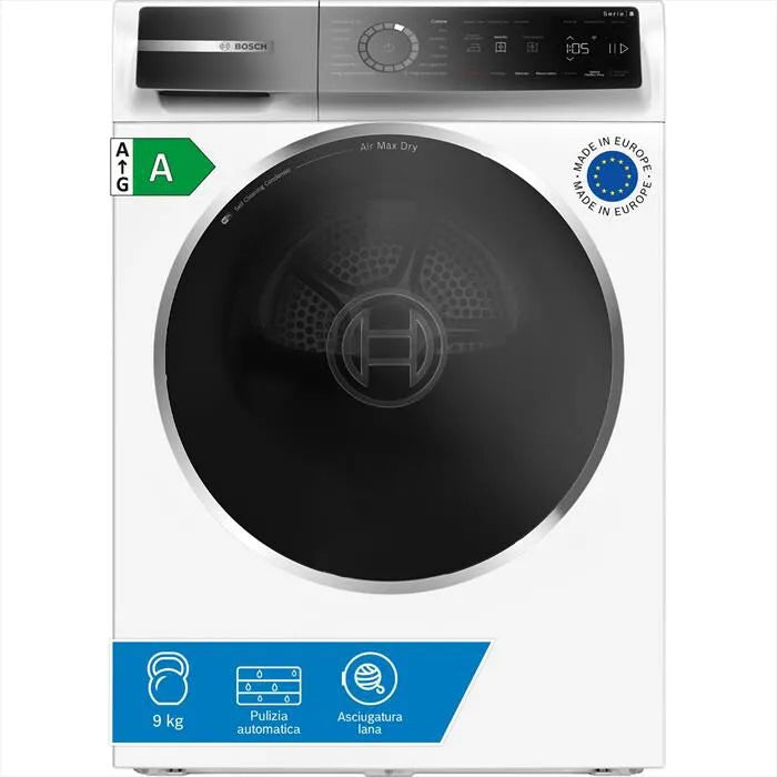 Bosch asciugatrice, WRB247C0IT 9Kg Classe A, colore bianco