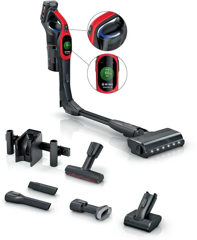 BOSCH scopa elettrica, Unlimited 10 finitura nera Red