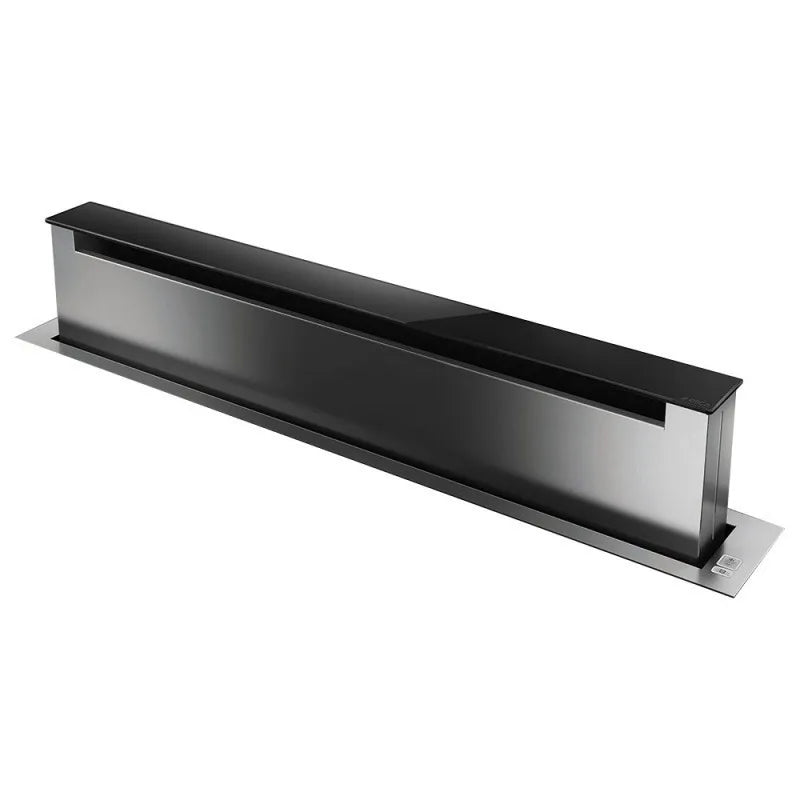 Elica modello PRF0120982, Cappa Downdraft 90 cm versione Aspirante acciaio inossidabile vetro finitura nera, Pandora GME IX