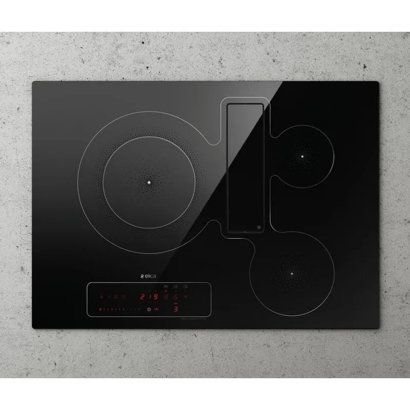 Elica modello PRF0184551, Piano a Induzione Cappa Integrata 72cm 3 zone classe di efficienza energetica A finitura nera, Nikolatesla Fit 3Z BL