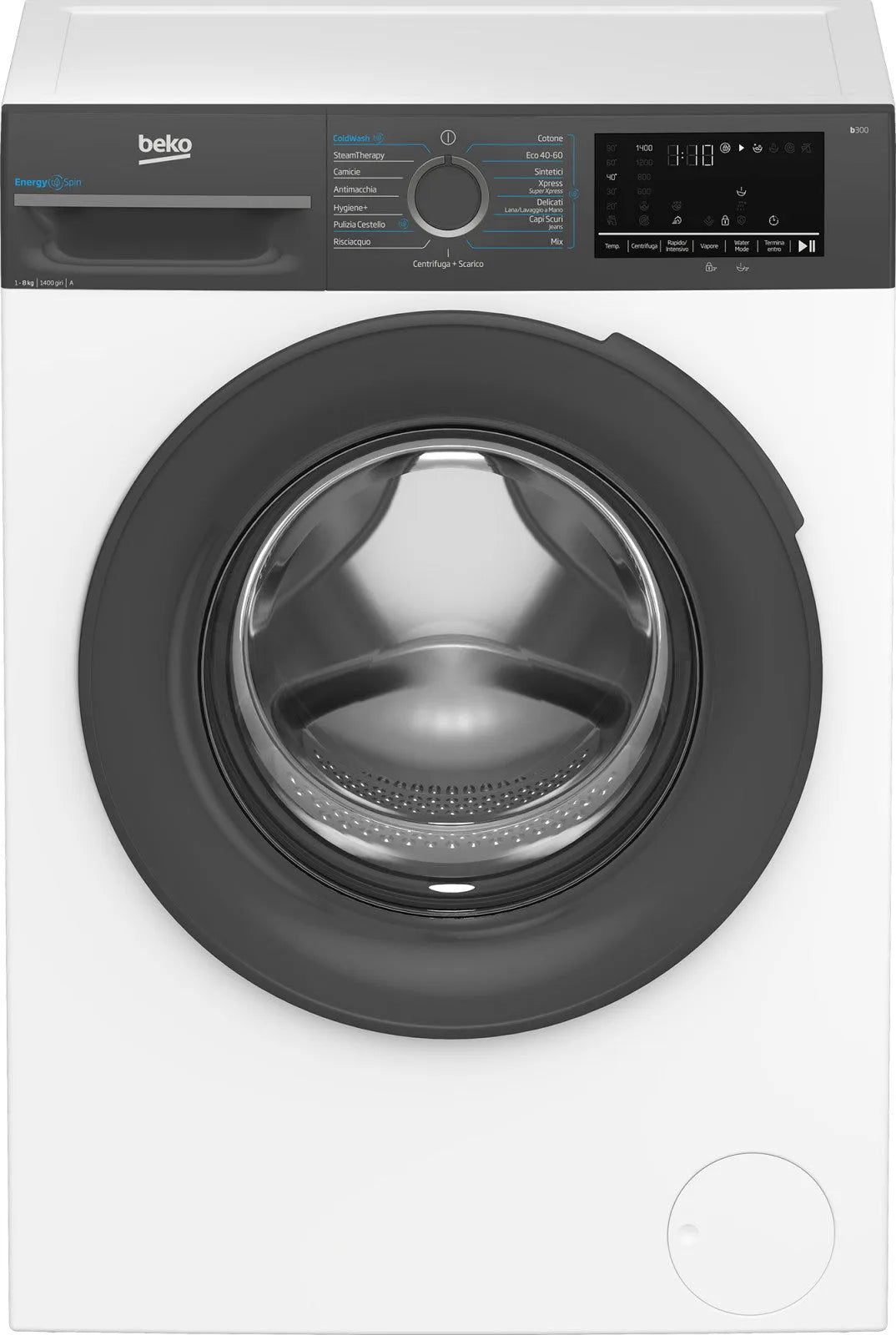 Beko lavatrice, B300 BMWEU8147DA 8kg classe di efficienza energetica A-10% 1400 Giri/min finitura bianca