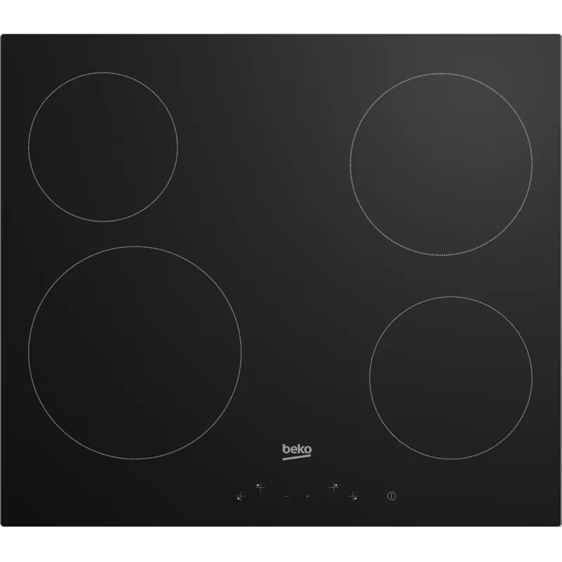 Beko piano cottura elettrico, HIC 64401 / HIC64401 finitura nera in Vetroceramica 60 cm 4 zone