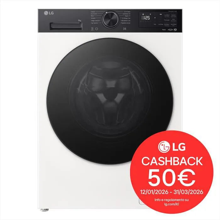 LG lavatrice, AI DD F4NX5009THB 9kg 1400g Classe A, 40%, colore bianco