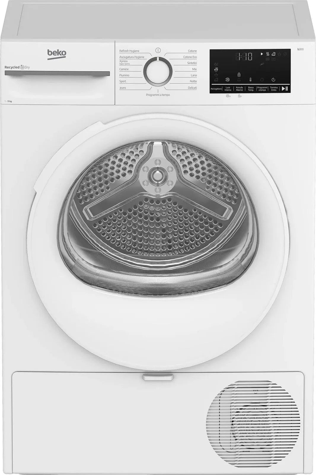 Beko asciugatrice, BMT113EW 11kg Pompa di Calore Inverter Display Digitale finitura bianca