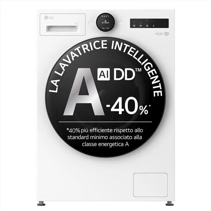 LG lavatrice, AI DD F4X7009TWB 9 Kg classe di efficienza energetica A-Ivory finitura bianca