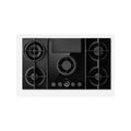 Elica modello PRF0196341, Piano a Gas Vetro finitura nera Cappa Integrata 88cm Versione Aspirante, Nikolatesla Flame EVO BL