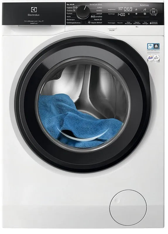 ELECTROLUX lavatrice, 9Kg Serie 700 SteamCare Ew7f49gq finitura bianca