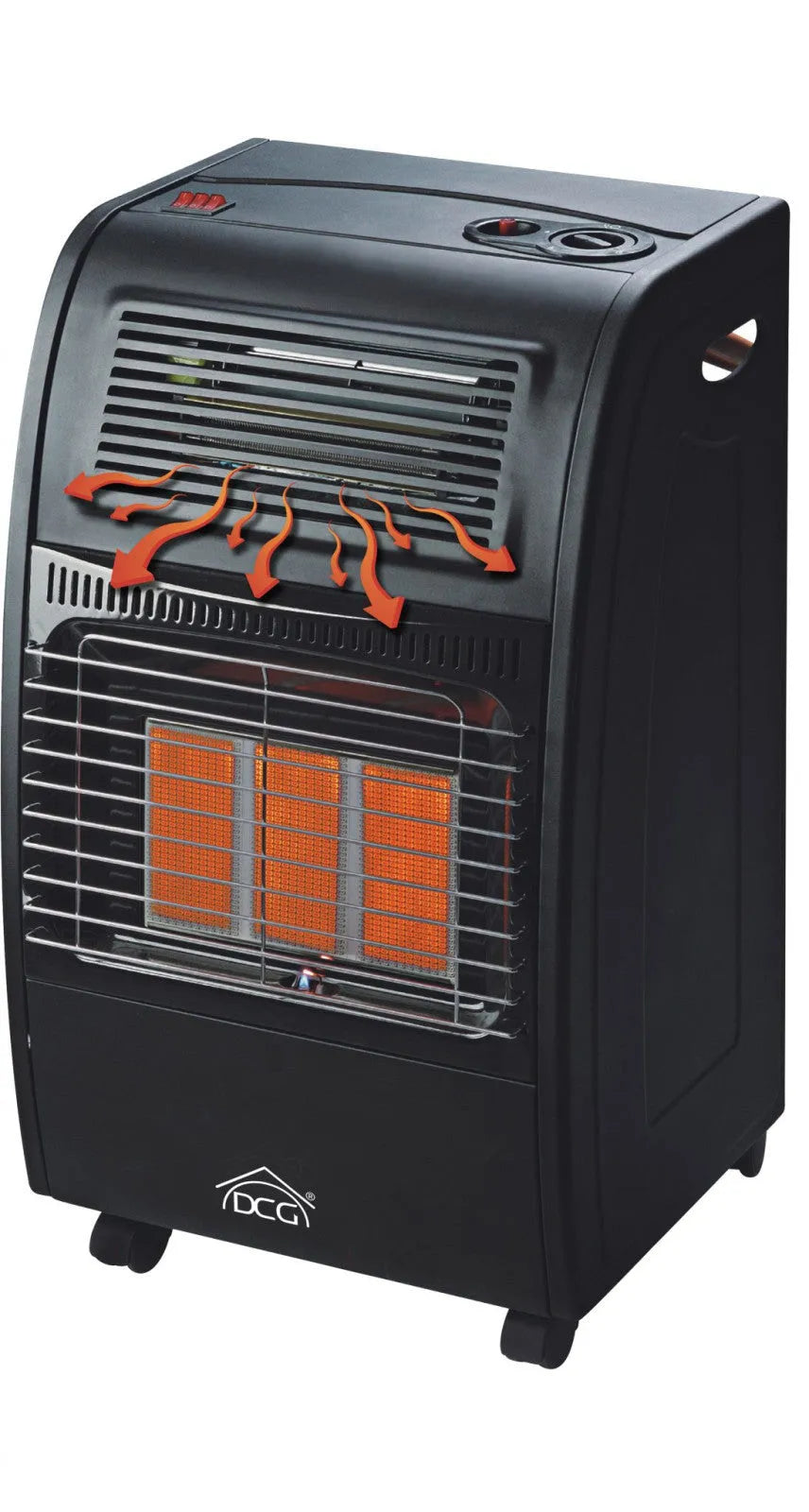 GH09 DCG Eltronic, Stufa a Gas Infrarossi Turbo 4200W 3 Livelli finitura nera per 80m²