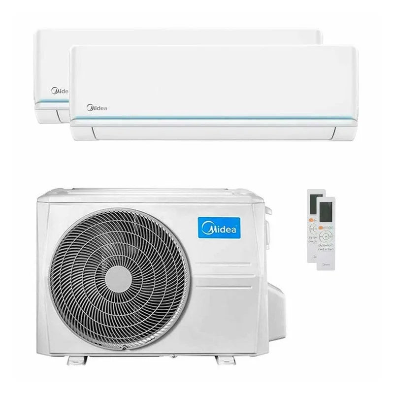 Midea climatizzatore, MSAGBU-09HRFN / M3OA-27HFN8-Q - Dual 9000+9000 BTU Inverter unità interna più unità esterna R-32 Wi-Fi A++ finitura bianca