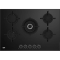 Beko piano cottura a gas, HILW 75222 S / HILW75222S - finitura nera in Cristallo 75 cm 5 Fuochi