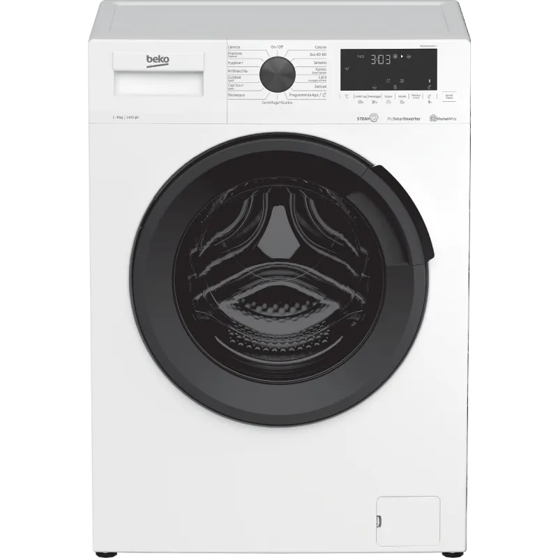 Beko lavatrice, WUX81436AI-IT - installazione libera 8kg classe di efficienza energetica C 1400giri a Vapore