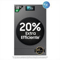 SAMSUNG lavasciuga, WD18DB8995BZT2 18/11 Kg classe di efficienza energetica A-Dark finitura argento Steel -oblò finitura nera