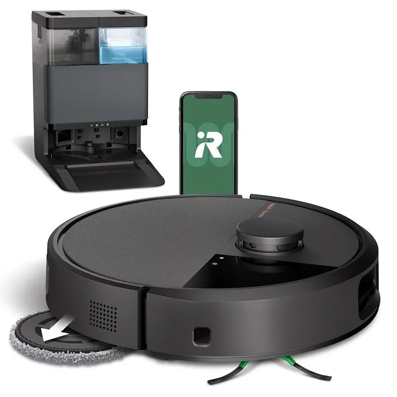robot aspirapolvere, Roomba Plus 505 Combo + Autowash finitura nera, IROBOT