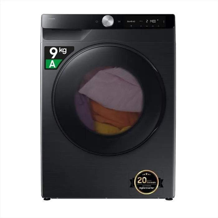 SAMSUNG lavasciuga, WD90DG6G94BBU3 9/5KG classe di efficienza energetica A-nera con oblò e display finitura nera
