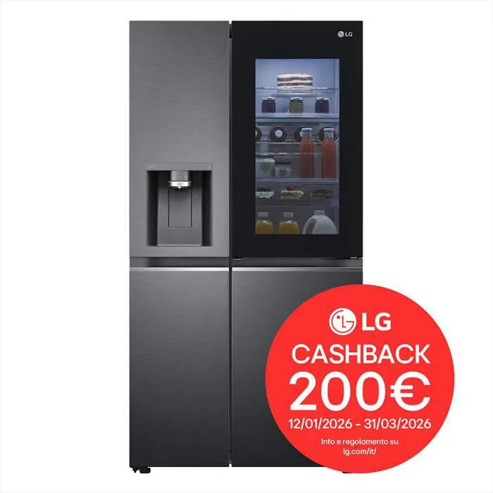 LG frigorifero, side by side GSXV91MCAE Classe E, colore nero