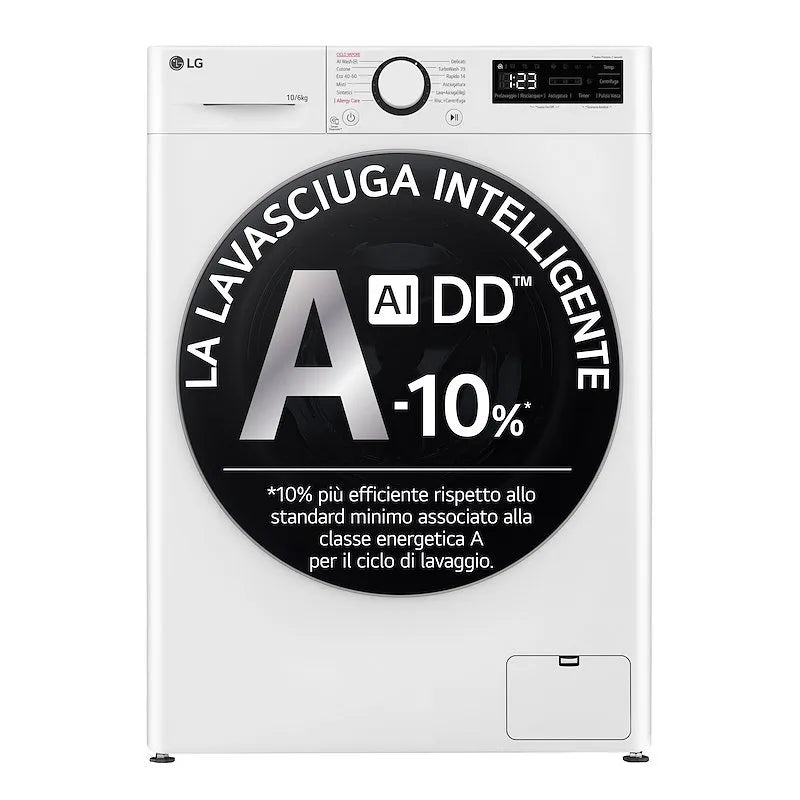 LG lavasciuga, 10/6 Kg AI DD D4r5010tsws finitura bianca