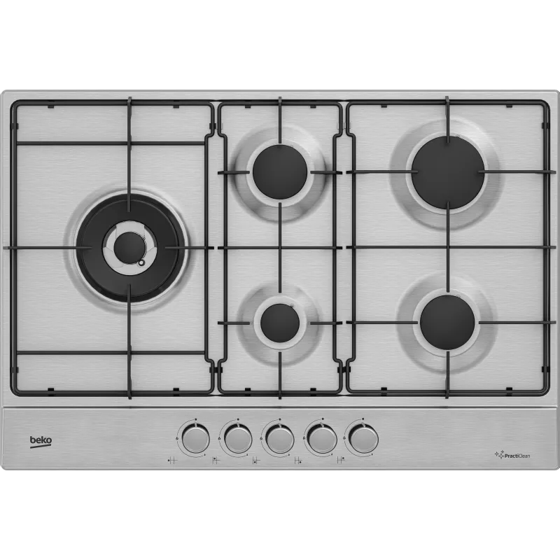 Beko, linea modello HIAL75224SXE - Piano a Gas con PractiClean 4 Bruciatori 1 Wok laterale