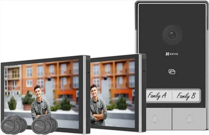 EZVIZ, Videocitofono per smart home 2K HP7, BIFAMILIRE, colore grigio