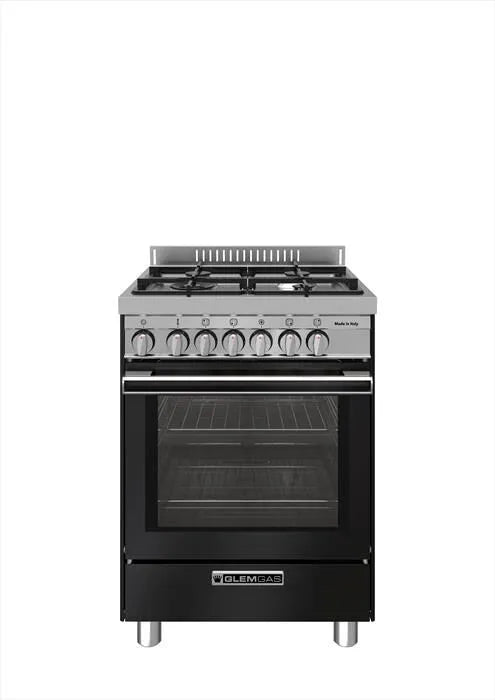 GLEM GAS modello ST664MBK, Cucina classe di efficienza energetica A+-finitura nera Carbone
