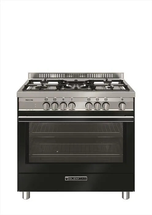 GLEM GAS modello ST965MBK, Cucina a gas classe di efficienza energetica A+-finitura nera Carbone