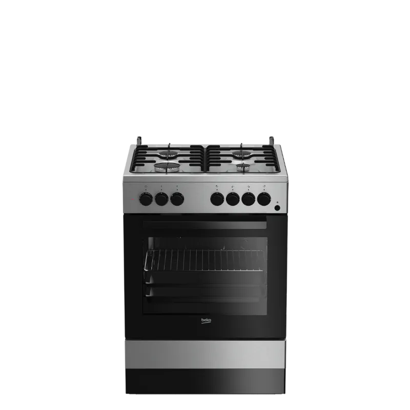 Beko forno elettrico, FSS61DXMM - Cucina installazione libera a gas 4 bruciatori /statico 60cm classe di efficienza energetica A acciaio inossidabile