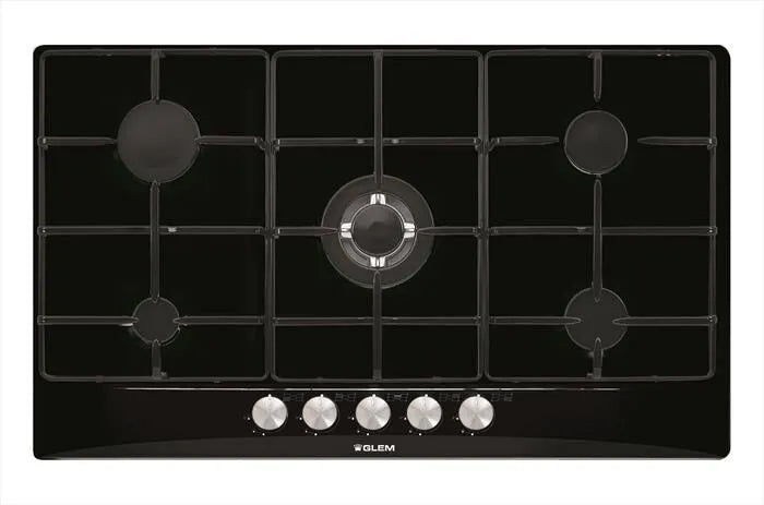 GLEM GAS piano cottura a gas, modello GT955BK 5 fuochi 86cm