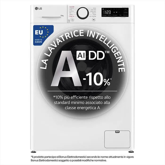 LG lavatrice, AI DD R3 F4R3010NSWW 10kg Classe A, colore bianco