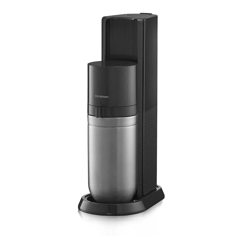 gasatore d'acqua, Duo finitura nera acciaio inossidabile con Bottiglia Vetro e PET, SodaStream