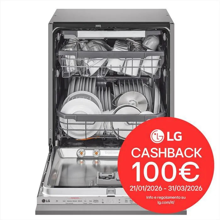LG lavastoviglie, QUADWASH DB365TXS classe di efficienza energetica B 10coperti-Acciaio inossidabile