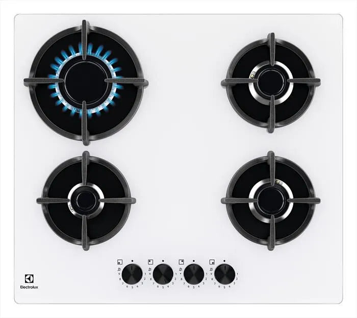 ELECTROLUX piano cottura a gas, EGG64272W 0cm-finitura bianca/Gas on glass