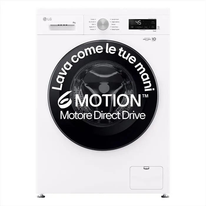 LG lavatrice, AI DD F4NX1008NWK SERIE X1 8kg classe di efficienza energetica A-Ivory finitura bianca