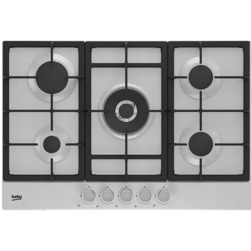 Beko piano cottura a gas, modello HIAW 75225 SX / HIAW75225SX Inox 75 cm 5 Fuochi