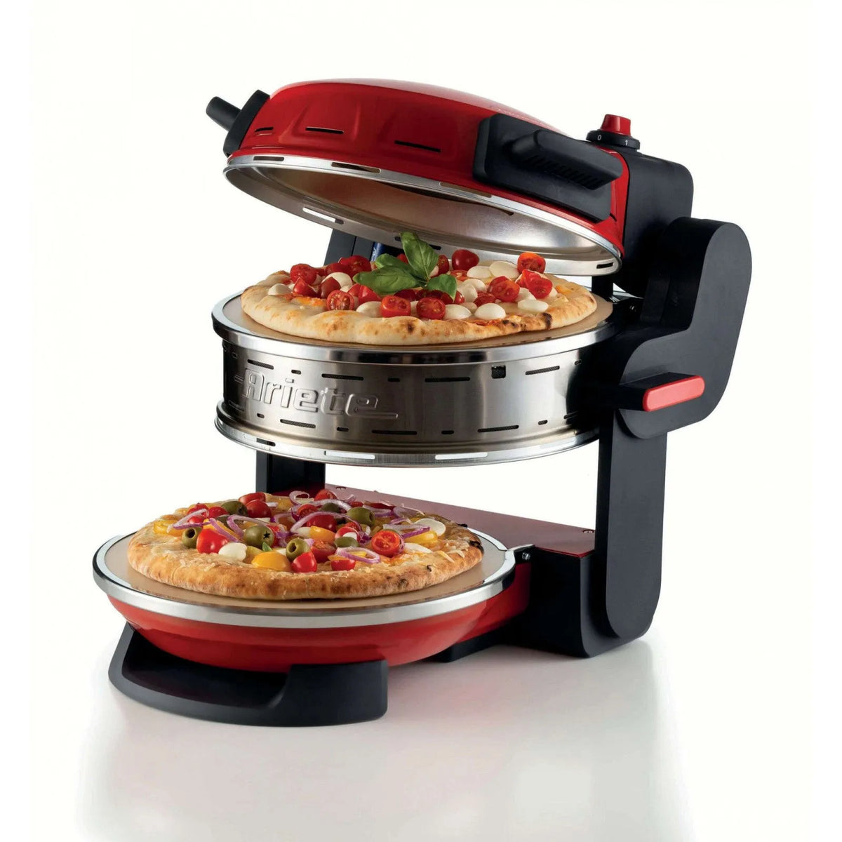 Ariete forno, 927 Pizzeria Pizza Doppio: 2300W, 400°C, 2 Pizze, finitura rossa