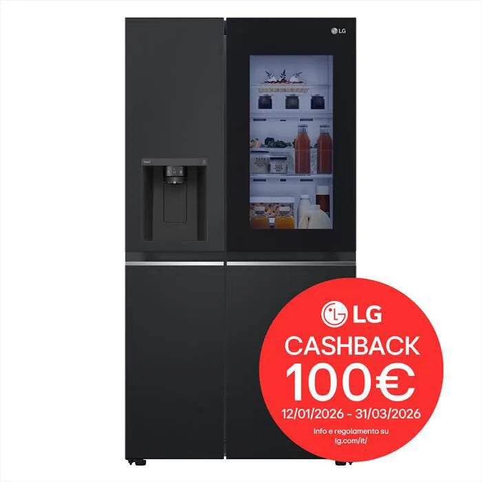 LG frigorifero, side by side GSGV81EPLL InstaView, E, colore nero