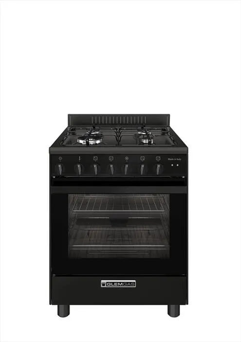 GLEM GAS modello SA66TMBK, Cucina classe di efficienza energetica A-finitura nera Carbone