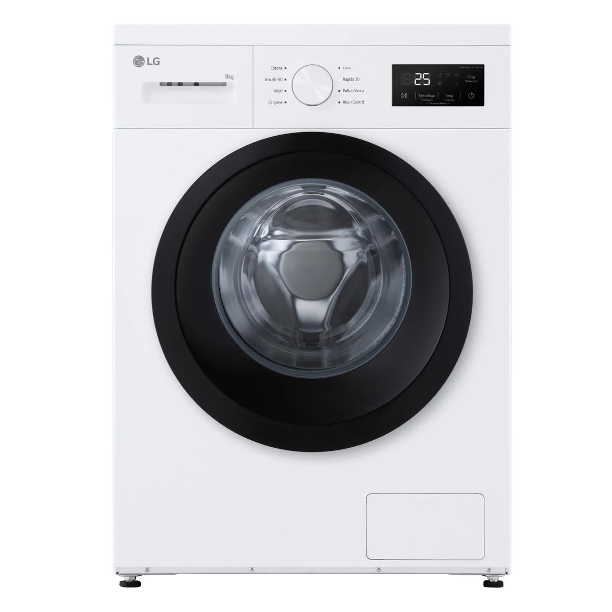 LG lavatrice, Slim F4NA10S8NWK 8kg 1400 Giri classe di efficienza energetica A HygieneSteam finitura bianca
