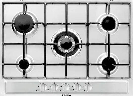 Glem Gas piano cottura a gas, Glem P5GFXV Inox
