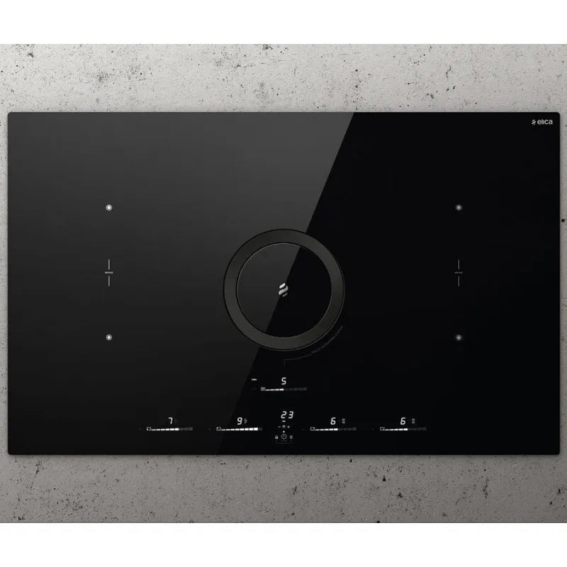 Elica piano cottura a induzione, modello PRF0183878 Nikolatesla Switch Glow BL/F/83 - finitura nera Cappa Integrata 83cm Filtrante