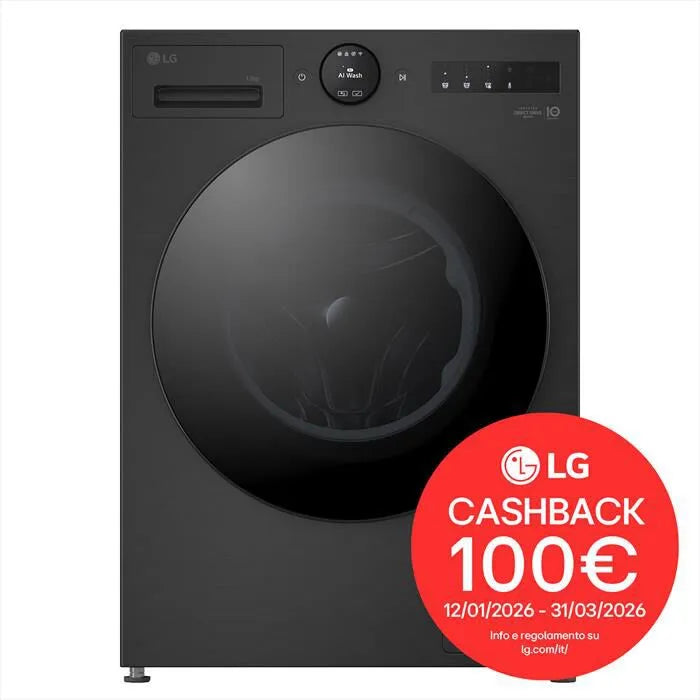 LG lavatrice, AI DD F4X7013TBB 13 Kg classe di efficienza energetica A-Matte finitura nera