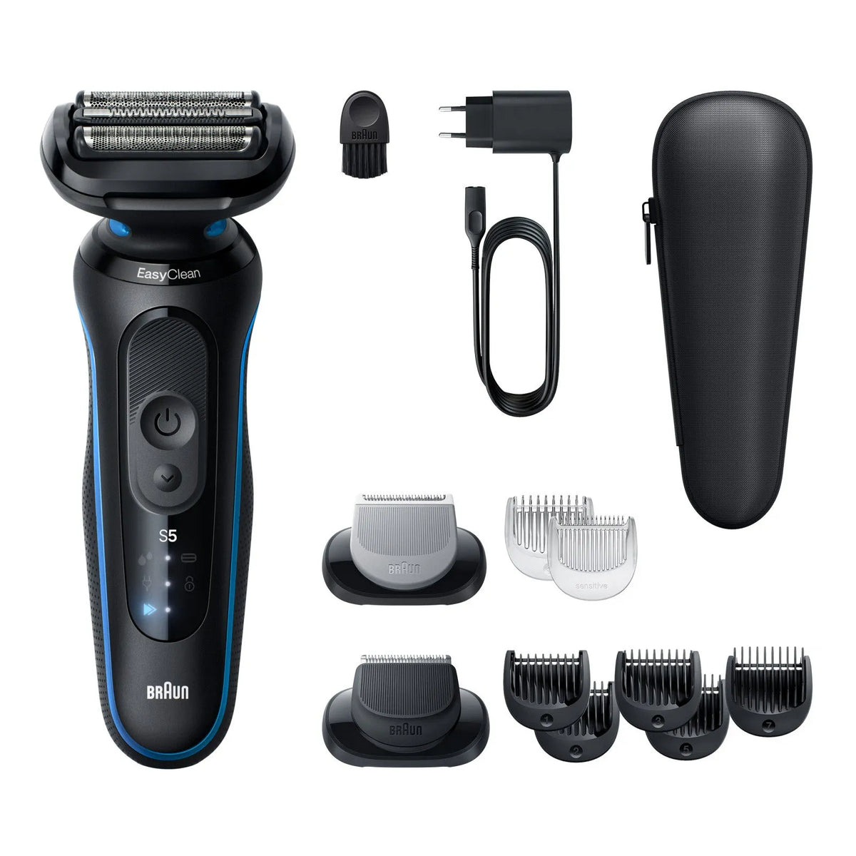 Braun rasoio elettrico, Series 5 modello 52-B1650S Wet&Dry Blu con Rifinitore