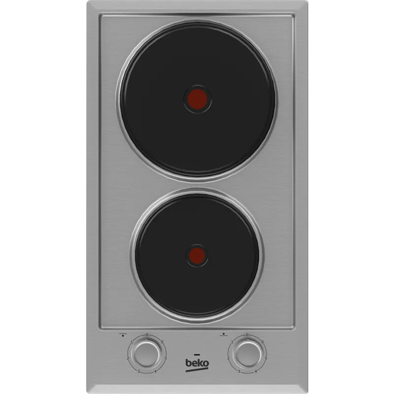 Beko piano cottura, HDCE 32201 X / HDCE32201X - per installazione a incasso Domino Elettrico - 30 cm 2 Piastre Acciaio