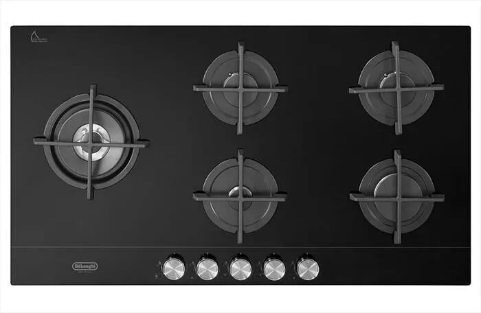 De Longhi piano cottura a gas, NSL 590D NCM 90 cm, colore nero