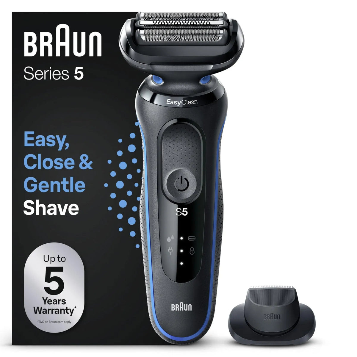 Braun rasoio elettrico, Series 5 modello 52-N1200S Wet&Dry con Rifinitore Barba